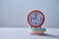 Time management deadline and schedule concept: alarm clock and sticky notes