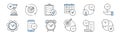 Time management doodle icons with clock and gear Royalty Free Stock Photo