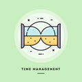 Time management, flat design thin line banner. Royalty Free Stock Photo