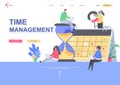 Time management flat landing page template Royalty Free Stock Photo