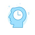 Time Management Flat Vector Icon, Symbol, Pictogram, Sign. Light Blue Monochrome Design. Editable Stroke Royalty Free Stock Photo