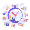 Time management flat vector illustration