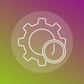 Time management icon. Clock gear symbol. Work efficiency Vector. Process hour sign. Royalty Free Stock Photo