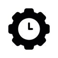 Time Management Icon with a Clock Inside a Gear Royalty Free Stock Photo