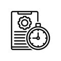 Black line icon for Time Management, organize and document Royalty Free Stock Photo