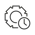 Time management icon. Process settings symbol. Clock gear Vector. Work efficiency. Royalty Free Stock Photo