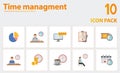 Time Management icon set. Collection of simple elements such as the pie chart, work time, one time password, workflow Royalty Free Stock Photo