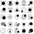 Time management icon vector set. deadline illustration sign collection. timeline symbol or logo. Royalty Free Stock Photo