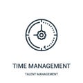 time management icon vector from talent management collection. Thin line time management outline icon vector illustration Royalty Free Stock Photo