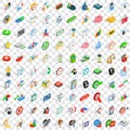 100 time management icons set, isometric 3d style Royalty Free Stock Photo