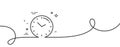 Time management line icon. Clock sign. Watch. Continuous line with curl. Vector Royalty Free Stock Photo