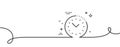 Time management line icon. Clock sign. Watch. Continuous line with curl. Vector Royalty Free Stock Photo