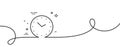 Time management line icon. Clock sign. Watch. Continuous line with curl. Vector Royalty Free Stock Photo