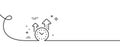 Time management line icon. Clock sign. Watch. Continuous line with curl. Vector Royalty Free Stock Photo