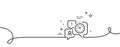 Time management line icon. Clock sign. Watch. Continuous line with curl. Vector Royalty Free Stock Photo