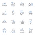 Time management line icons collection. scheduling, productivity, organization, efficiency, balance, deadline