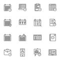 Time management line icons set Royalty Free Stock Photo