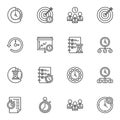 Time management line icons set Royalty Free Stock Photo