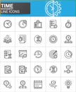 Time management line icons set Royalty Free Stock Photo