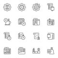 Time management line icons set Royalty Free Stock Photo