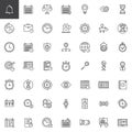 Time management line icons set Royalty Free Stock Photo