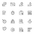 Time management line icons set Royalty Free Stock Photo