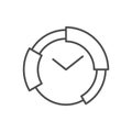 Time management line outline icon Royalty Free Stock Photo