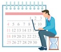 Time Management Man Working on Laptop Calendar Royalty Free Stock Photo