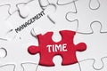 Time management. Missing Piece Jigsaw Puzzle with word Royalty Free Stock Photo