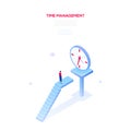 Time management - modern isometric vector web banner Royalty Free Stock Photo