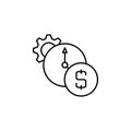 time, management, money, setting line icon on white background