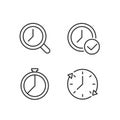 Time management pixel perfect linear icons set Royalty Free Stock Photo