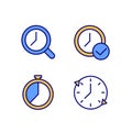 Time management pixel perfect RGB color icons set Royalty Free Stock Photo