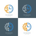 Time management and planning business concept. Vector logo or icons set.