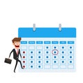 Time management and planning concept. Businessman with circle mark planning and scheduling on calendar.