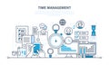 Time management, planning, organization of working , work process control. Royalty Free Stock Photo