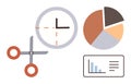 Business Efficiency Concept with Time Management, Data Analysis, and Productivity Tools Royalty Free Stock Photo