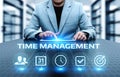 Time management project efficiency strategy goals business technology internet concept Royalty Free Stock Photo