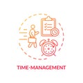 Time management red gradient concept icon