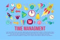 Time management stickers set set