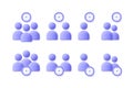 Time Management user, business people icon set.