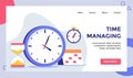 Time managing Clock background of hourglass calendar stopwatch campaign for web website home homepage landing page Royalty Free Stock Photo