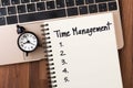 Time management with list on notebook