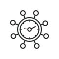 Time markers, icon in line design. Time, markers, clock, schedule, deadline, calendar, interval on white background
