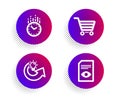 Time, Market sale and Share idea icons set. View document sign. Clock, Customer buying, Solution. Open file. Vector