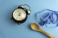 Time and measuring tape, diet or healthy eating concept Royalty Free Stock Photo