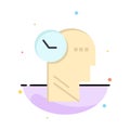 Time, Mind, Thoughts, Head Abstract Flat Color Icon Template