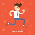 Time is money business concept flat vector Royalty Free Stock Photo