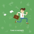 Time is money business concept flat vector Royalty Free Stock Photo