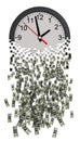 Time Is Money. Clock Falling Apart To Dollars. Royalty Free Stock Photo